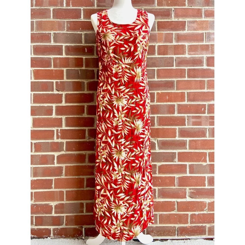 Vintage Red Patterned Maxi Dress